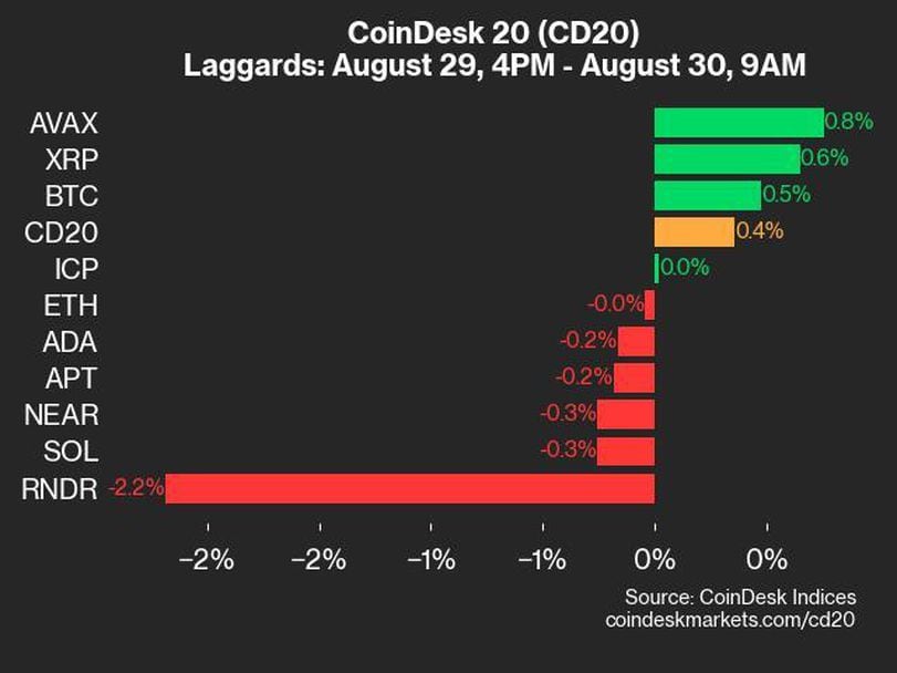 CoinDesk 20 Performance Update: LTC and BCH Lead as Index Gains 0.4%